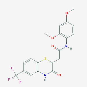 N-(2,4-dimethoxyphenyl)-2-[3-oxo-6-(trifluoromethyl)-3,4-dihydro-2H-1,4-benzothiazin-2-yl]acetamide