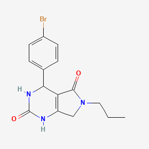 molecular formula C15H16BrN3O2 B2955479 4-(4-bromophenyl)-6-propyl-3,4,6,7-tetrahydro-1H-pyrrolo[3,4-d]pyrimidine-2,5-dione CAS No. 455949-92-5