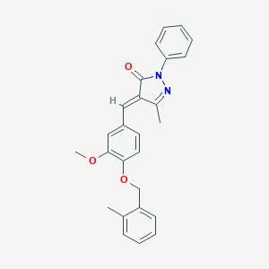 molecular formula C26H24N2O3 B295548 4-{3-methoxy-4-[(2-methylbenzyl)oxy]benzylidene}-5-methyl-2-phenyl-2,4-dihydro-3H-pyrazol-3-one 