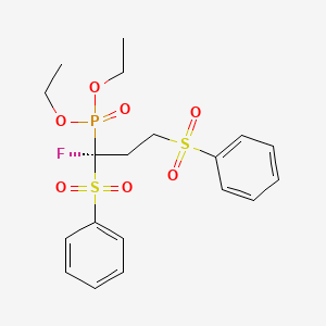 molecular formula C19H24FO7PS2 B2955480 Diethyl (1-fluoro-1,3-bis(phenylsulfonyl)propyl)phosphonate CAS No. 1431155-16-6