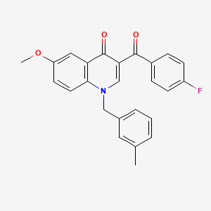 molecular formula C25H20FNO3 B2955484 3-(4-fluorobenzoyl)-6-methoxy-1-(3-methylbenzyl)quinolin-4(1H)-one CAS No. 866588-31-0
