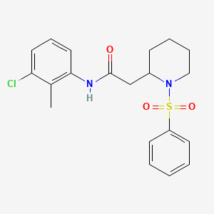 N-(3-chloro-2-methylphenyl)-2-(1-(phenylsulfonyl)piperidin-2-yl)acetamide