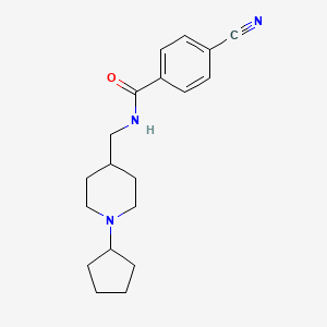 4-cyano-N-((1-cyclopentylpiperidin-4-yl)methyl)benzamide