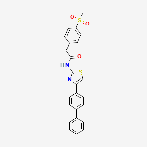 N-(4-([1,1'-biphenyl]-4-yl)thiazol-2-yl)-2-(4-(methylsulfonyl)phenyl)acetamide
