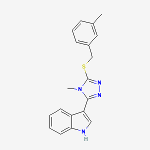 molecular formula C19H18N4S B2955501 3-(4-methyl-5-((3-methylbenzyl)thio)-4H-1,2,4-triazol-3-yl)-1H-indole CAS No. 852143-28-3