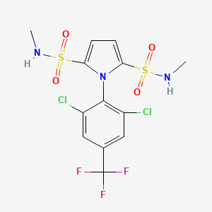 molecular formula C13H12Cl2F3N3O4S2 B2955505 1-[2,6-dichloro-4-(trifluoromethyl)phenyl]-N2,N5-dimethyl-1H-pyrrole-2,5-disulfonamide CAS No. 2085690-78-2