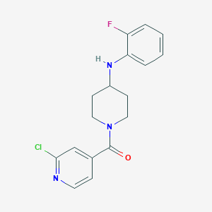 molecular formula C17H17ClFN3O B2955506 (2-氯吡啶-4-基)-[4-(2-氟苯胺基)哌啶-1-基]甲苯酮 CAS No. 1436212-59-7