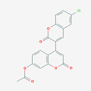 4-(6-Chloro-2-oxochromen-3-yl)-2-oxochromen-7-yl acetate