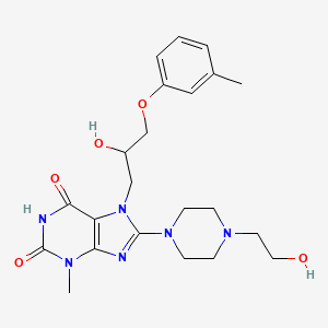 7-(2-hydroxy-3-(m-tolyloxy)propyl)-8-(4-(2-hydroxyethyl)piperazin-1-yl)-3-methyl-1H-purine-2,6(3H,7H)-dione