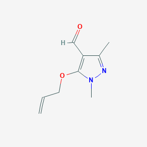 molecular formula C9H12N2O2 B2955512 1,3-dimethyl-5-(prop-2-en-1-yloxy)-1H-pyrazole-4-carbaldehyde CAS No. 321574-23-6