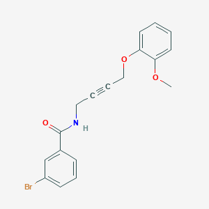 molecular formula C18H16BrNO3 B2955516 3-bromo-N-(4-(2-methoxyphenoxy)but-2-yn-1-yl)benzamide CAS No. 1421526-66-0
