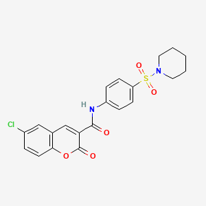 molecular formula C21H19ClN2O5S B2955524 6-氯-2-氧代-N-(4-(哌啶-1-磺酰基)苯基)-2H-色烯-3-甲酰胺 CAS No. 904375-54-8