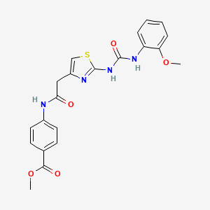 molecular formula C21H20N4O5S B2955527 Methyl 4-(2-(2-(3-(2-methoxyphenyl)ureido)thiazol-4-yl)acetamido)benzoate CAS No. 897613-94-4