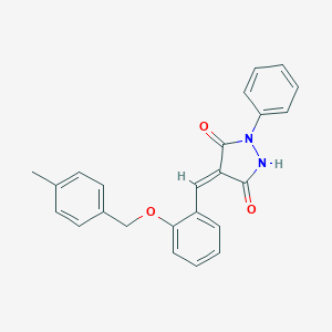 molecular formula C24H20N2O3 B295553 4-{2-[(4-Methylbenzyl)oxy]benzylidene}-1-phenyl-3,5-pyrazolidinedione 