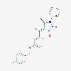 molecular formula C24H20N2O3 B295554 4-{3-[(4-Methylbenzyl)oxy]benzylidene}-1-phenyl-3,5-pyrazolidinedione 