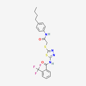 N-(5-((2-((4-butylphenyl)amino)-2-oxoethyl)thio)-1,3,4-thiadiazol-2-yl)-2-(trifluoromethyl)benzamide