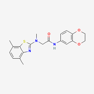 N-(2,3-dihydrobenzo[b][1,4]dioxin-6-yl)-2-((4,7-dimethylbenzo[d]thiazol-2-yl)(methyl)amino)acetamide