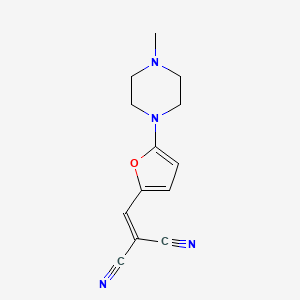 molecular formula C13H14N4O B2955545 {[5-(4-Methylpiperazin-1-yl)furan-2-yl]methylidene}propanedinitrile CAS No. 923171-33-9