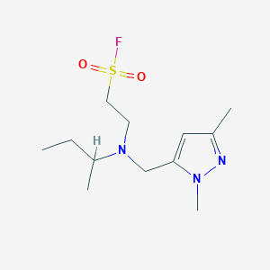 molecular formula C12H22FN3O2S B2955553 2-[Butan-2-yl-[(2,5-dimethylpyrazol-3-yl)methyl]amino]ethanesulfonyl fluoride CAS No. 2411293-90-6