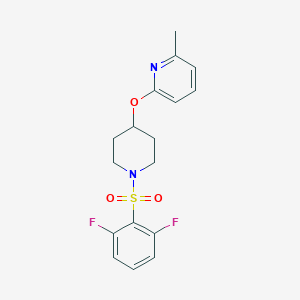 molecular formula C17H18F2N2O3S B2955558 2-((1-((2,6-二氟苯基)磺酰基)哌啶-4-基)氧基)-6-甲基吡啶 CAS No. 1797129-81-7