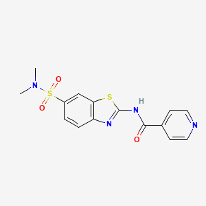 N-[6-(dimethylsulfamoyl)-1,3-benzothiazol-2-yl]pyridine-4-carboxamide