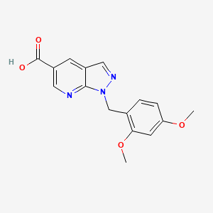 1-[(2,4-dimethoxyphenyl)methyl]-1H-pyrazolo[3,4-b]pyridine-5-carboxylic acid