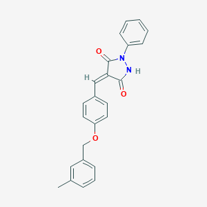 molecular formula C24H20N2O3 B295557 4-{4-[(3-Methylbenzyl)oxy]benzylidene}-1-phenyl-3,5-pyrazolidinedione 