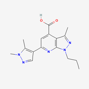 molecular formula C16H19N5O2 B2955584 6-(1,5-dimethyl-1H-pyrazol-4-yl)-3-methyl-1-propyl-1H-pyrazolo[3,4-b]pyridine-4-carboxylic acid CAS No. 1004727-50-7