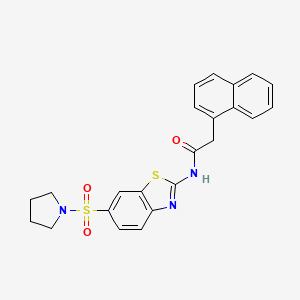 molecular formula C23H21N3O3S2 B2955594 2-(萘-1-基)-N-(6-(吡咯烷-1-基磺酰基)苯并[d]噻唑-2-基)乙酰胺 CAS No. 865592-87-6