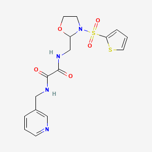 N1-(pyridin-3-ylmethyl)-N2-((3-(thiophen-2-ylsulfonyl)oxazolidin-2-yl)methyl)oxalamide