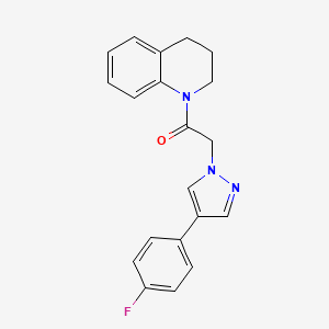 molecular formula C20H18FN3O B2955597 1-(3,4-dihydroquinolin-1(2H)-yl)-2-(4-(4-fluorophenyl)-1H-pyrazol-1-yl)ethanone CAS No. 1421445-65-9