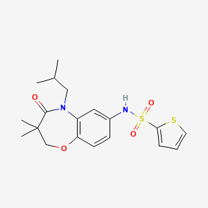 molecular formula C19H24N2O4S2 B2955601 N-(5-isobutyl-3,3-dimethyl-4-oxo-2,3,4,5-tetrahydrobenzo[b][1,4]oxazepin-7-yl)thiophene-2-sulfonamide CAS No. 922132-63-6