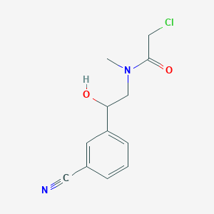 molecular formula C12H13ClN2O2 B2955607 2-Chloro-N-[2-(3-cyanophenyl)-2-hydroxyethyl]-N-methylacetamide CAS No. 2411309-28-7
