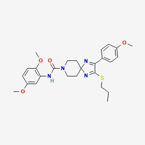N-(2,5-dimethoxyphenyl)-2-(4-methoxyphenyl)-3-(propylthio)-1,4,8-triazaspiro[4.5]deca-1,3-diene-8-carboxamide