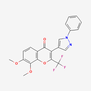 7,8-dimethoxy-3-(1-phenyl-1H-pyrazol-4-yl)-2-(trifluoromethyl)-4H-chromen-4-one