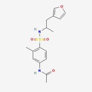 molecular formula C16H20N2O4S B2955624 N-(4-(N-(1-(furan-3-yl)propan-2-yl)sulfamoyl)-3-methylphenyl)acetamide CAS No. 1795295-54-3