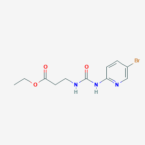 Ethyl 3-((N-(5-bromo-2-pyridyl)carbamoyl)amino)propanoate