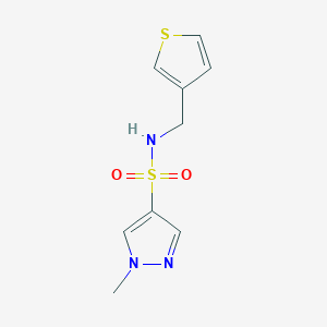 molecular formula C9H11N3O2S2 B2955685 1-methyl-N-(thiophen-3-ylmethyl)-1H-pyrazole-4-sulfonamide CAS No. 1797792-55-2