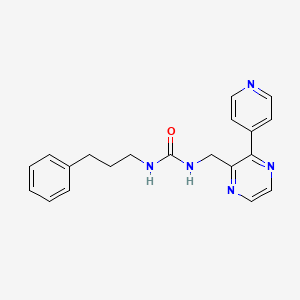 1-(3-Phenylpropyl)-3-{[3-(pyridin-4-yl)pyrazin-2-yl]methyl}urea