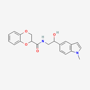 molecular formula C20H20N2O4 B2955697 N-(2-hydroxy-2-(1-methyl-1H-indol-5-yl)ethyl)-2,3-dihydrobenzo[b][1,4]dioxine-2-carboxamide CAS No. 2097930-38-4