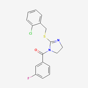 [2-[(2-Chlorophenyl)methylsulfanyl]-4,5-dihydroimidazol-1-yl]-(3-fluorophenyl)methanone