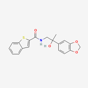 molecular formula C19H17NO4S B2955700 N-(2-(苯并[d][1,3]二氧杂环-5-基)-2-羟基丙基)苯并[b]噻吩-2-甲酰胺 CAS No. 2034538-83-3