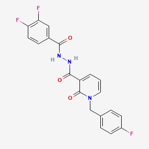 molecular formula C20H14F3N3O3 B2955701 N'-(3,4-difluorobenzoyl)-1-(4-fluorobenzyl)-2-oxo-1,2-dihydropyridine-3-carbohydrazide CAS No. 1105242-80-5