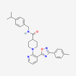 1-{3-[3-(4-methylphenyl)-1,2,4-oxadiazol-5-yl]pyridin-2-yl}-N-[4-(propan-2-yl)benzyl]piperidine-4-carboxamide
