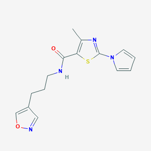 molecular formula C15H16N4O2S B2955707 N-(3-(异恶唑-4-基)丙基)-4-甲基-2-(1H-吡咯-1-基)噻唑-5-甲酰胺 CAS No. 1904202-29-4