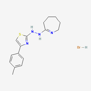 molecular formula C16H21BrN4S B2955715 2-(2-(3,4,5,6-tetrahydro-2H-azepin-7-yl)hydrazinyl)-4-(p-tolyl)thiazole hydrobromide CAS No. 481041-15-0