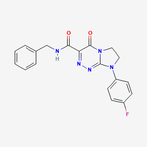 molecular formula C19H16FN5O2 B2955716 N-benzyl-8-(4-fluorophenyl)-4-oxo-4,6,7,8-tetrahydroimidazo[2,1-c][1,2,4]triazine-3-carboxamide CAS No. 946312-14-7