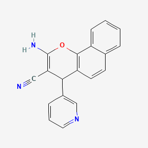 molecular formula C19H13N3O B2955723 2-氨基-4-(吡啶-3-基)-4H-苯并[h]色烯-3-腈 CAS No. 149550-46-9
