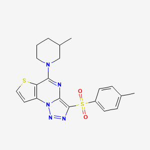molecular formula C20H21N5O2S2 B2955724 5-(3-Methylpiperidin-1-yl)-3-tosylthieno[2,3-e][1,2,3]triazolo[1,5-a]pyrimidine CAS No. 892732-98-8