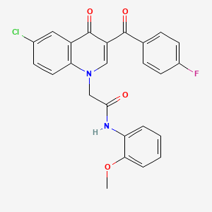 molecular formula C25H18ClFN2O4 B2955727 2-(6-氯-3-(4-氟苯甲酰)-4-氧代喹啉-1(4H)-基)-N-(2-甲氧基苯基)乙酰胺 CAS No. 895639-79-9